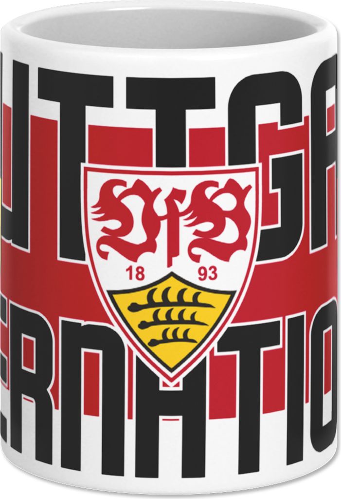 VfB Stuttgart Tasse International aus Steingut rot weiß 0,3 Produktbild 