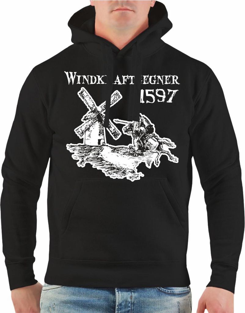 Herren Kapuzenpullover Windkraftgegner 1597