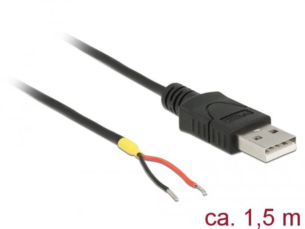 DeLOCK 85664, 1,5 m, USB A, USB 2.0, 0,48 Gbit/s, Schwarz Produktbild 
