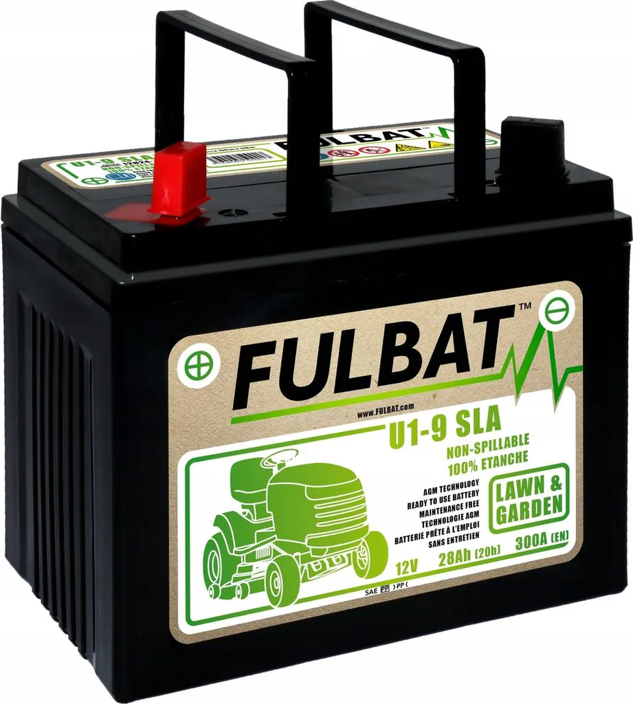 Batteria Trattorino Fulbat U1-9 SLA AGM | 12V 28Ah 300A L+ Sigillata