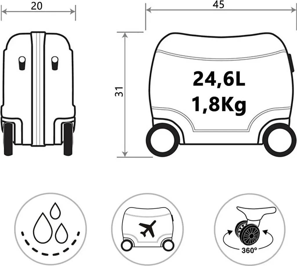Valise rigide enfant Stitch Disney bleu clair à 4 roues multidirection - 7