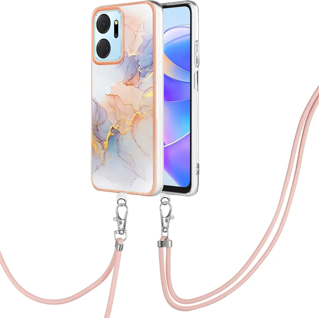 Protezione Honor X7a TPU Grigio - Custodia con Strap Ergonomico