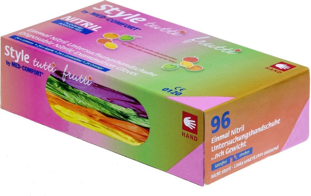 AMPri StyleTutti Frutti Nitrilhandschuhe bunt 96 Stück M Produktbild 