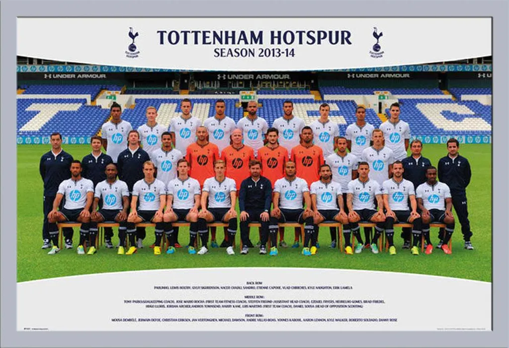 Décoration Murale Football Tottenham Hotspur Photo 2013-2014 Encadrée