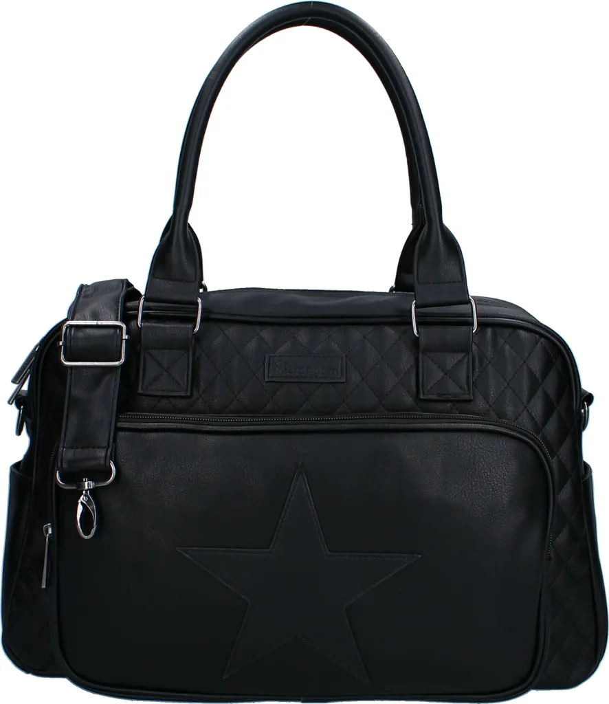 Borsa fasciatoio Kidzroom in pelle - Ampia borsa per bambini con fasciatoio e tanto spazio per riporre gli oggetti Nero