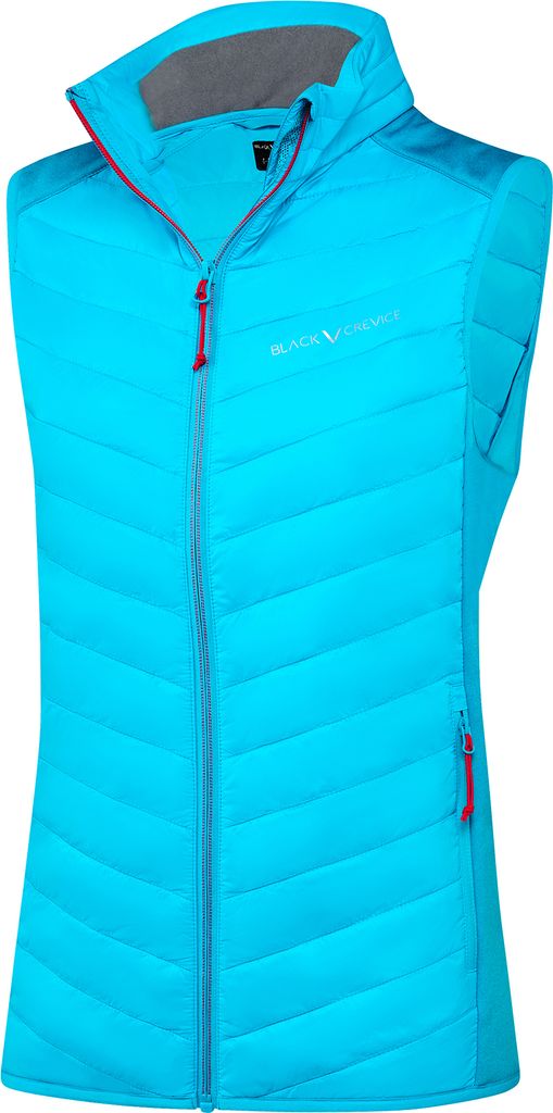 BLACK CREVICE - Damen Outdoor Hybrid Steppweste | Farbe: Türkis | Größe: 36