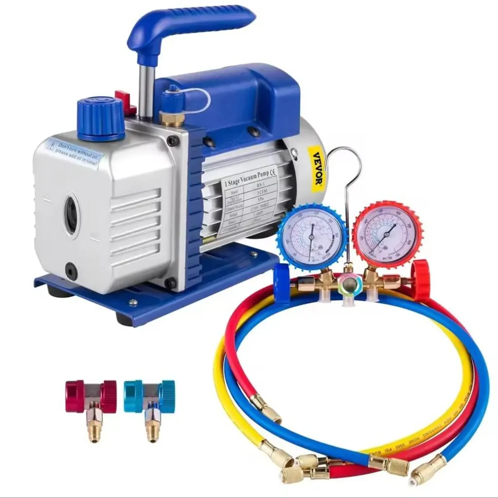 Pompe à vide avec manomètre 1.8 CFM 1/4 HP 220V pour climatisation CVC