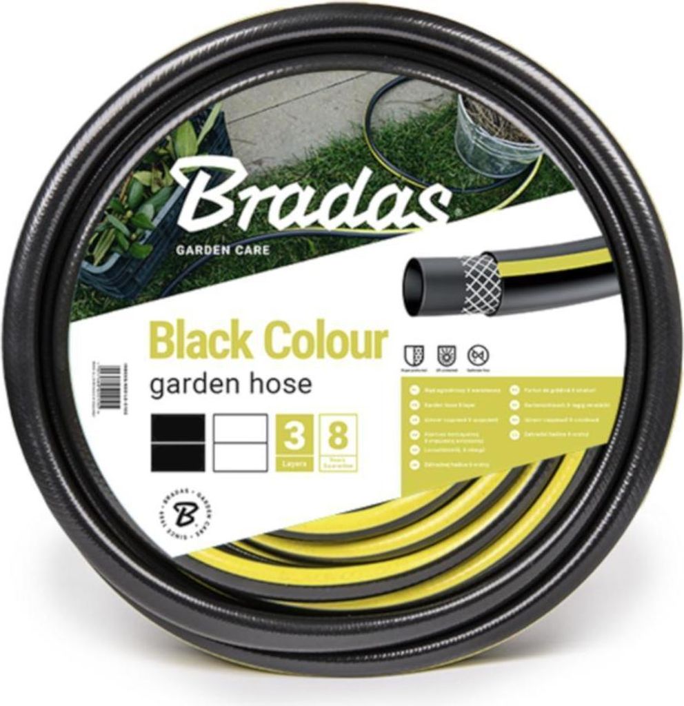 Bradas Gartenschlauch Schwarz 1/2" 50M 3-Lagig Garten Produktbild 