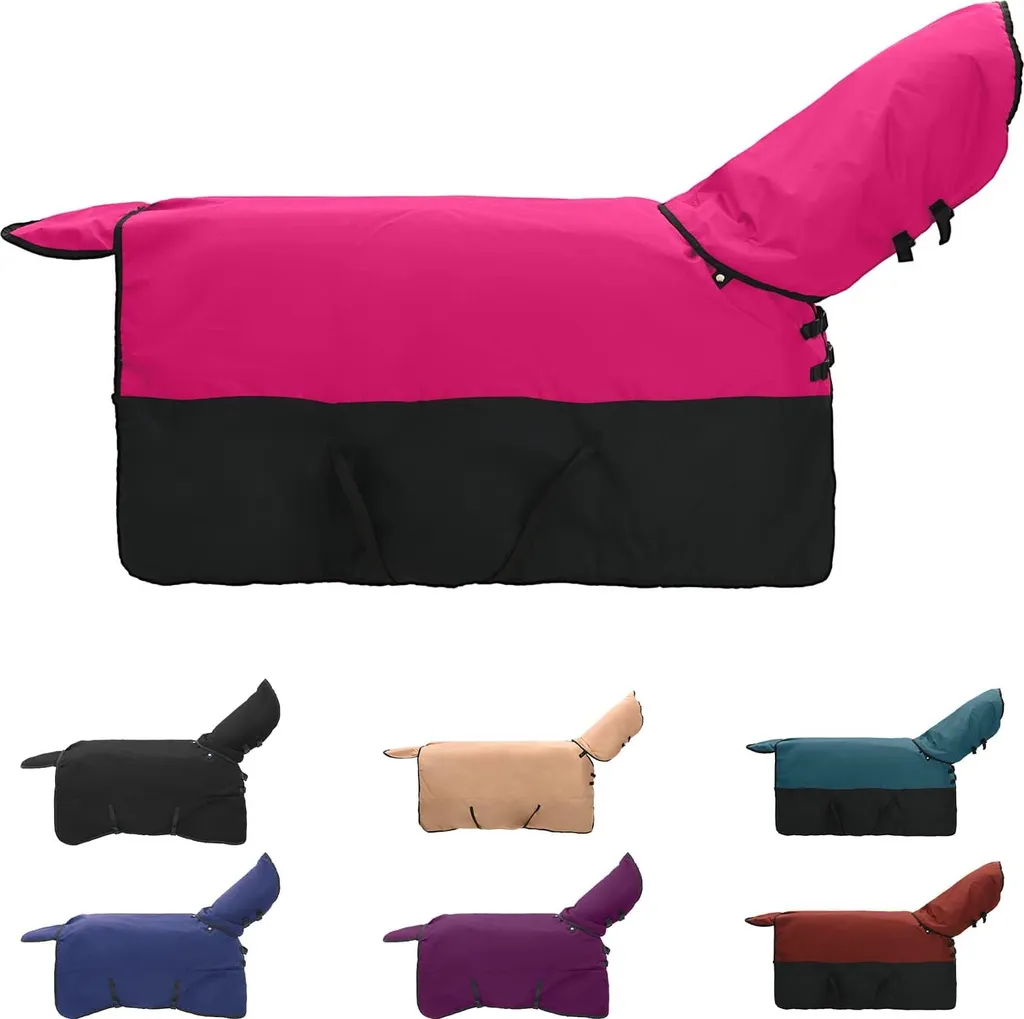 Coperta per Cavalli vidaXL 135 cm Rosa e Nero | Protezione Invernale