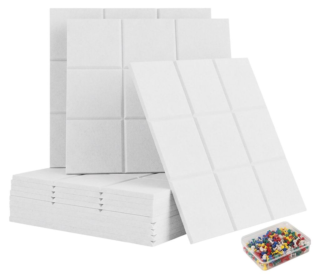 Selbstklebende Filz-Pinnwände, 12er-Pack, quadratisch Produktbild 