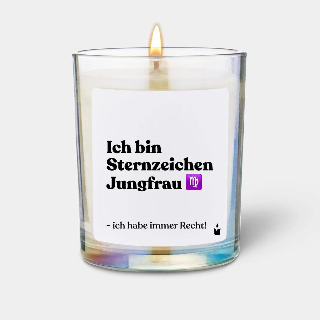 ChattyCandles Duftkerze Rainbow Woody Ich bin Sternzeichen Jungfrau - ich habe immer Recht!