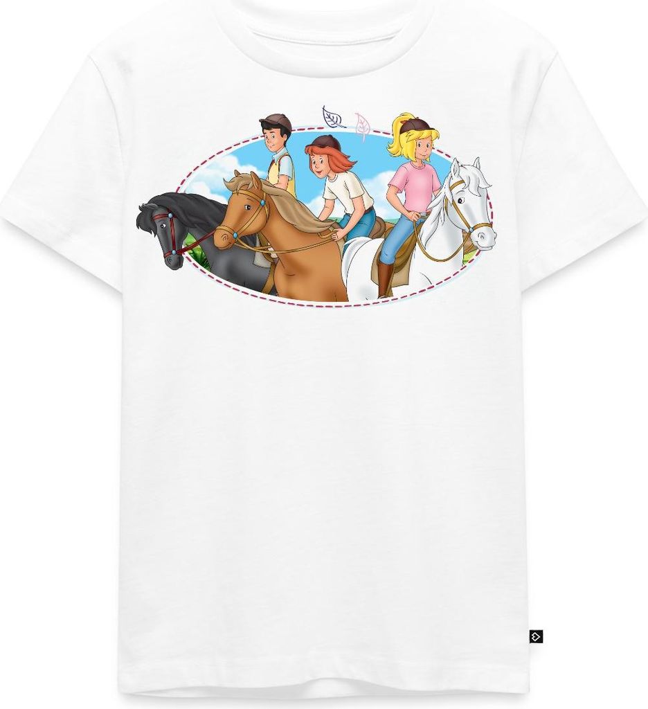 Spreadshirt Bibi Und Tina Ausritt Mit Freunden Kinder Premium T-Shirt, 98/104 (2 Jahre), Weiß