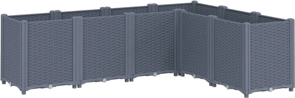 vidaXL Bac à plantes bleu-gris 160x120x53 cm PP résistant pour extérieur