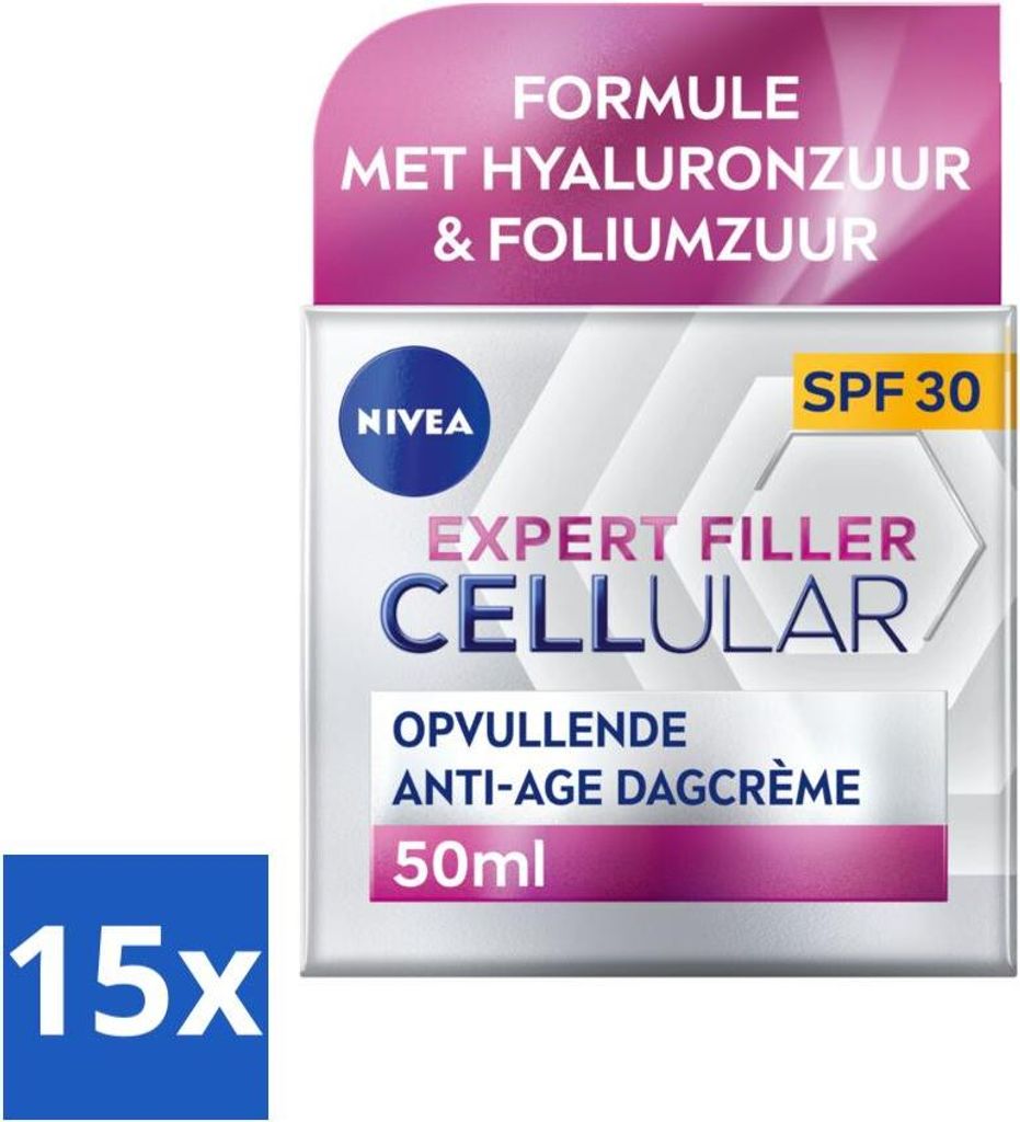 NIVEA – CELLular Expert Filler Tagescreme – Anti-Aging Gesichtscreme – LSF 30 – Mit Hyaluronsäure, Kreatin & Folsäure – 50 ml - Vorteil...