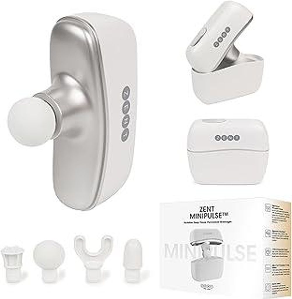 ZENT Massagepistole Mini - Kabellose Massage Gun mit Drucksensor - 4 Massageköpfen Tragetasche im set - 10 Intensitätsstufen, 2200 Schläge/Min, ...