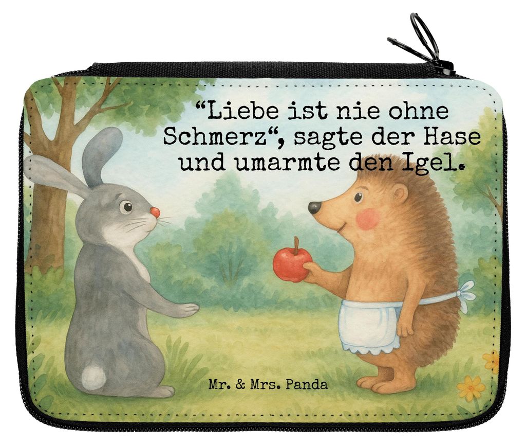 Mr. & Mrs. Panda Federtasche Hase Igel Design - Weiß - Geschenk, Lustige Sprüche, und, Herzschmerz, Etui, Bleistiftetui, Trösten, Liebe Spruch, ...