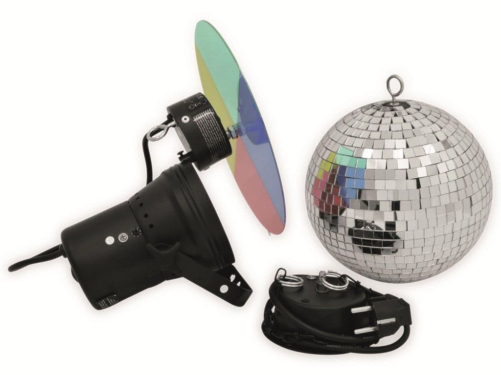 EUROLITE Spiegelkugelset 20cm mit Pinspot