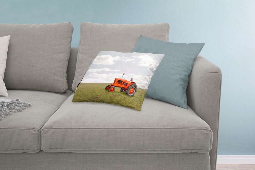 MuchoWow Zierkissen Sofakissen Wohnzimmer Dekokissen 60x40 cm Traktor - Räder - Vintage - Kopfkissen - Polster mit Foto