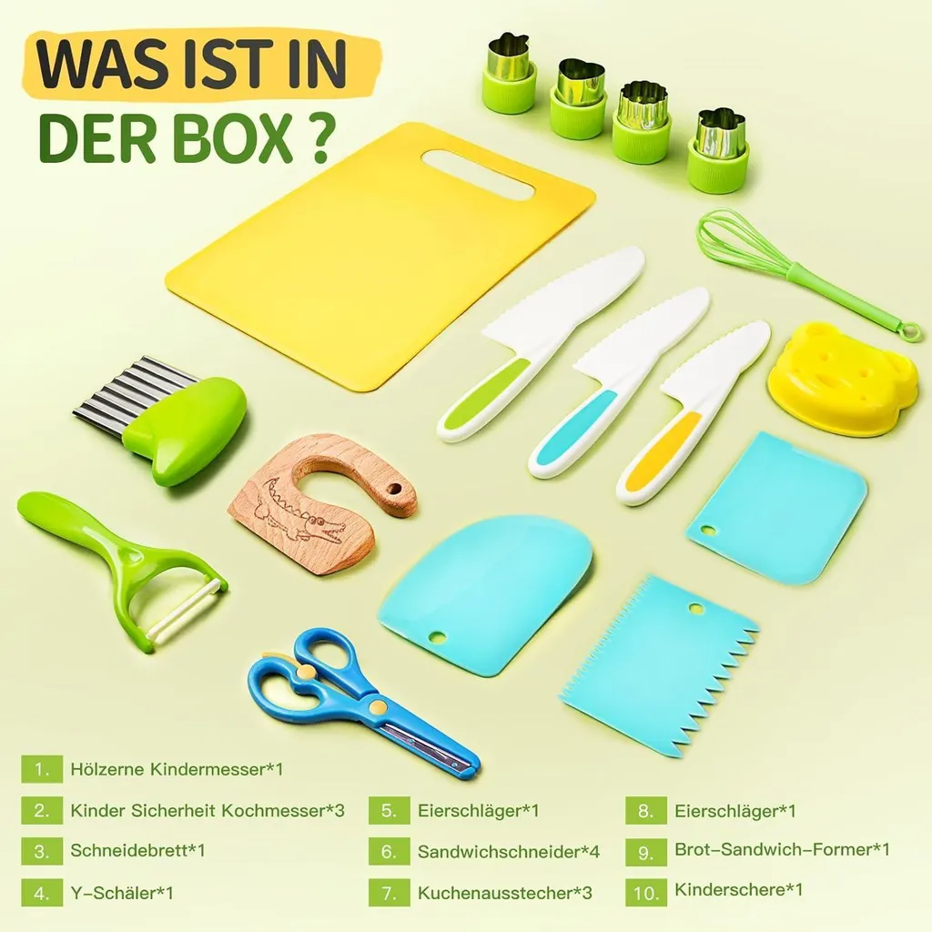 Apprendre à cuisiner pour enfant | Pack 17 pcs couteau et accessoires - 2