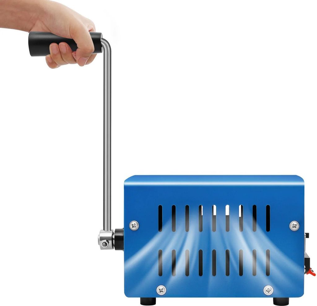 Handkurbelgenerator - Notladegerät - 20W Leistung - 28V Ausgang - Wasserdicht - Tragbar - Für Outdoor/Survival - Blau
