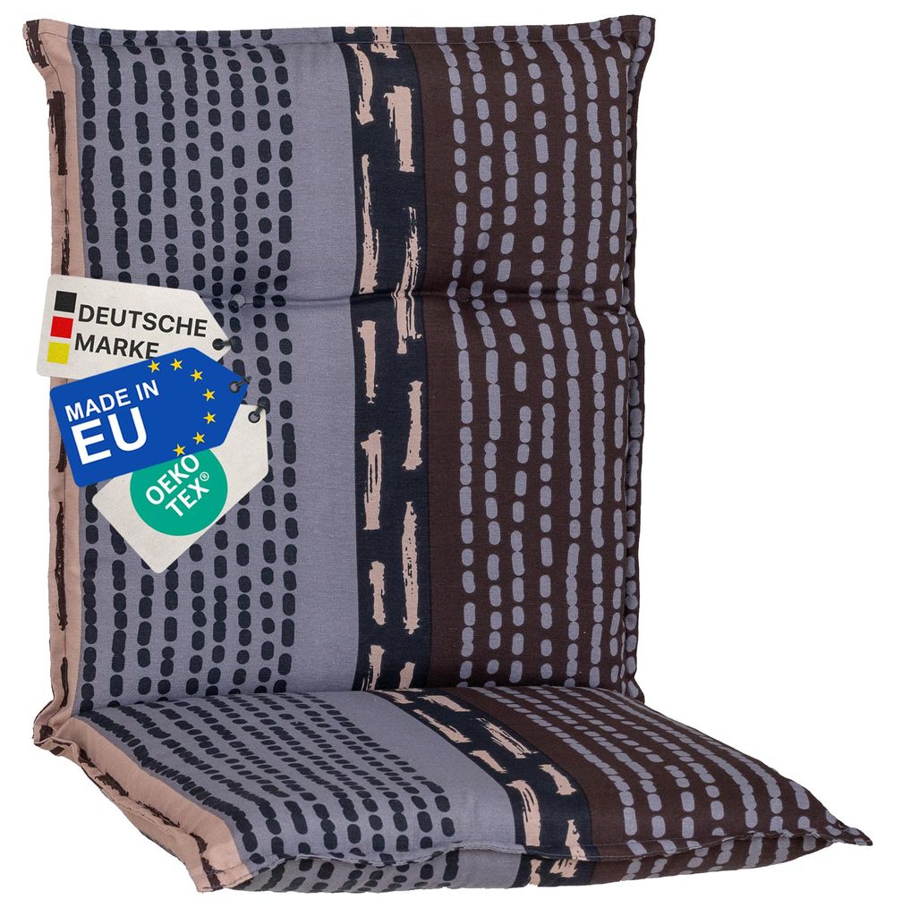 NYVI Gartenstuhl Auflage Niedriglehner Barcelona - UV-Beständig, Atmungsaktiv, Strapazierfähig - Niedriglehnerauflage Sitzkissen Outdoor - Sitzau...