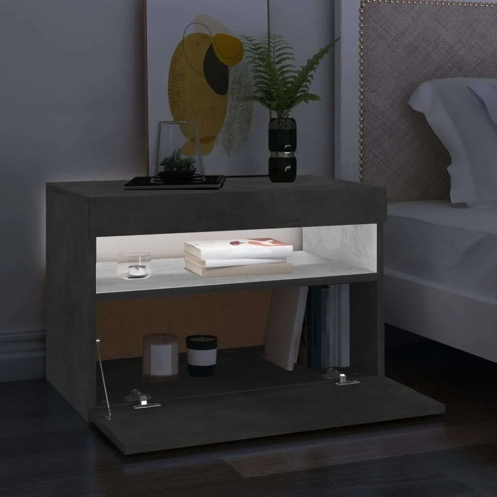 Mobile TV INLIFE Con Luci LED RGB, Grigio Cemento, 160x35x40 Cm, Struttura Robusta E Pratica