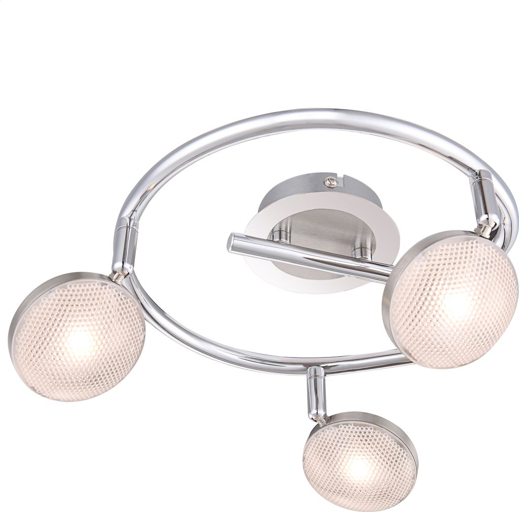 Globo Deckenleuchte Dl Nickel Matt, Chorm, Aluminium, 3Xled Produktbild 