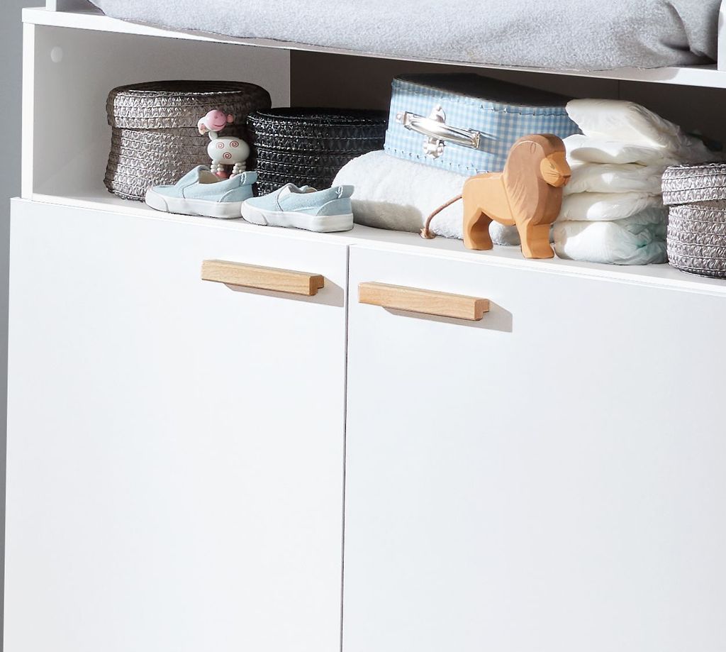 trendteam Babyzimmer Kleiderschrank Mats Weiß Melamin 130 x Produktbild 8