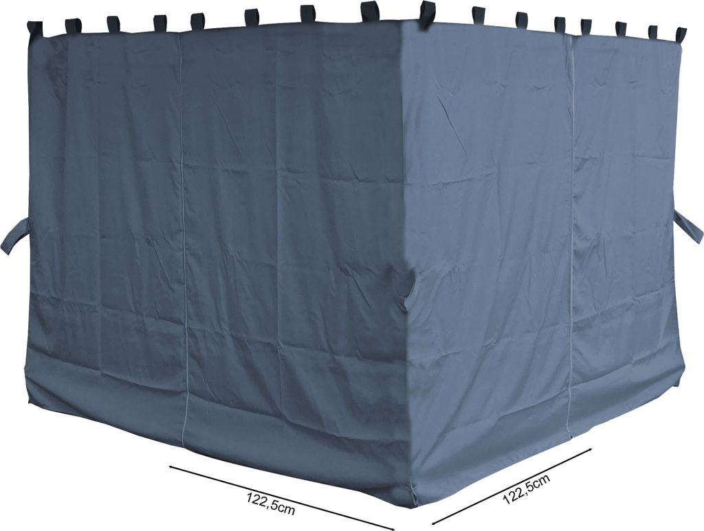 4 Seitenteile für Pavillon Paris 3x3m Seitenwand Platingrau