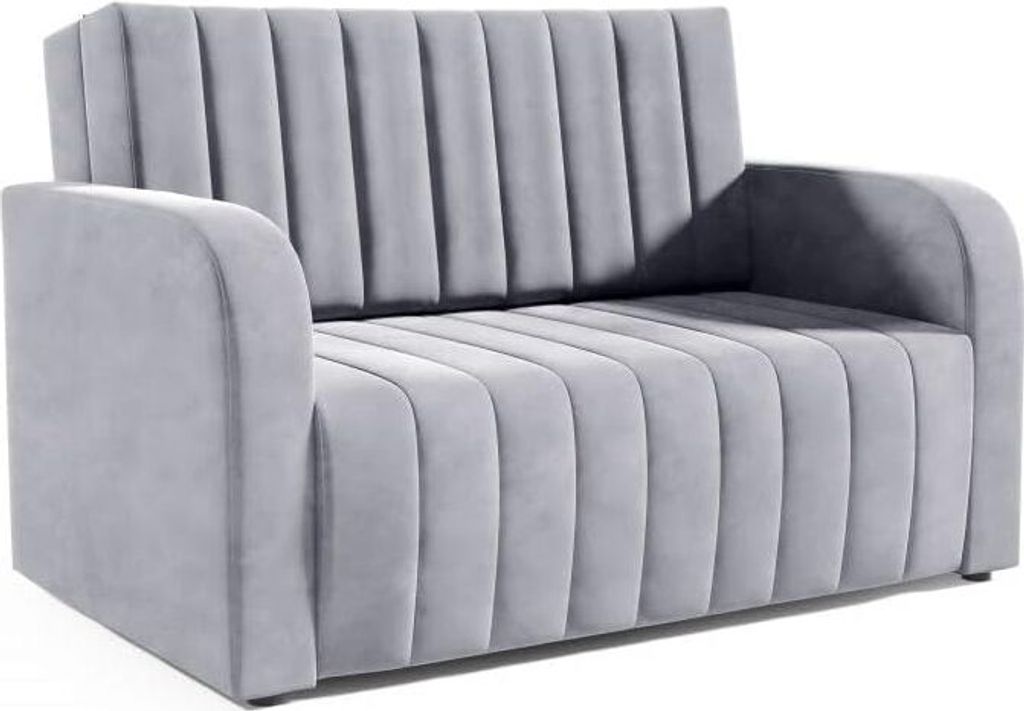 LIKMA 3 Sitzer Sofa mit Schlaffunktion Otto 155 cm Velvet Schlafcouch - Moderne Wohnzimmer Couch - Sofa mit Bettfunktion - Schlafsofa Farbe: Grau, ...