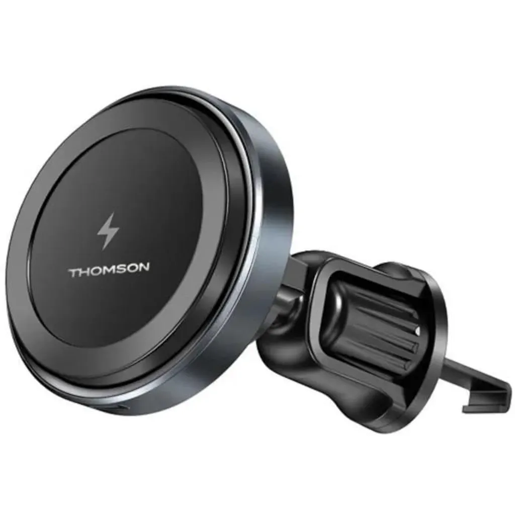 Support magnétique THOMSON : fini les câbles avec le chargeur Qi 15W voiture