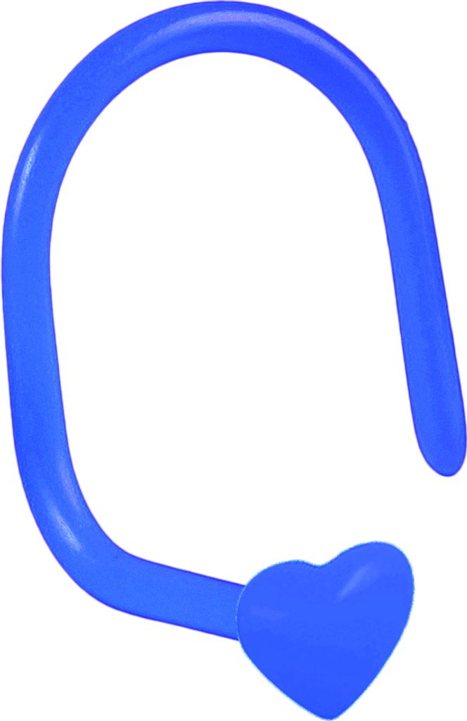 viva-adorno 0,8mm Nasenstecker Nasenpiercing gebogen flexibel Herz Bioflex Kunststoff verschiedene Farben Z467,Herz dunkelblau