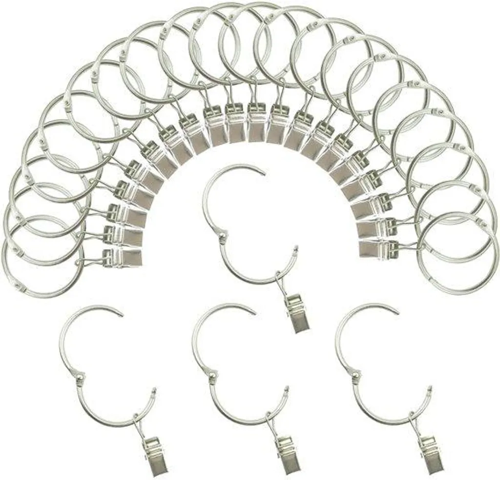 Clips métalliques argentés de 5 cm, lot de 24 pinces rondes robustes