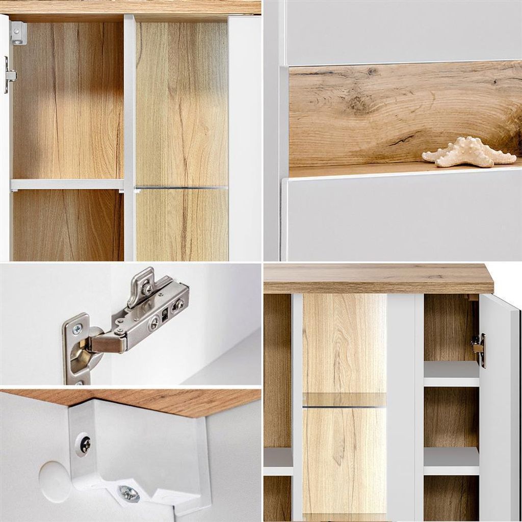 Badezimmer 120cm LED-Spiegelschrank BERMUDA-56 in weiß mit Produktbild 4