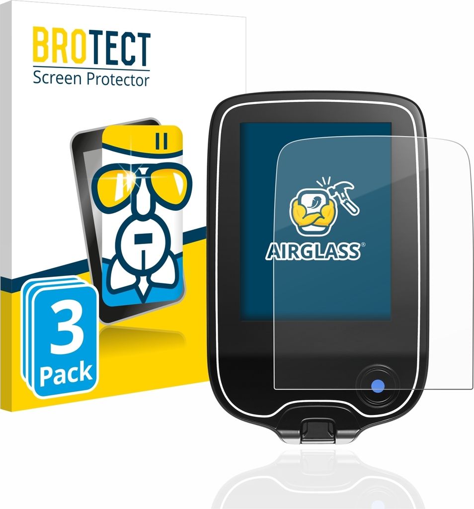 3x BROTECT Schutzglas für Freestyle Libre 2 Schutzfolie Panzer Folie Glas Display Schutz klar