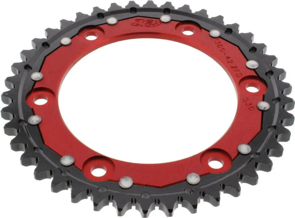 Pignon arrière ZF Dual bicolore 42 dents pour transmission Honda 530
