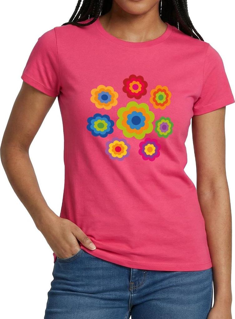 Spreadshirt 70er Jahre Hippie Flower Power Kostüm Blumen Produktbild 