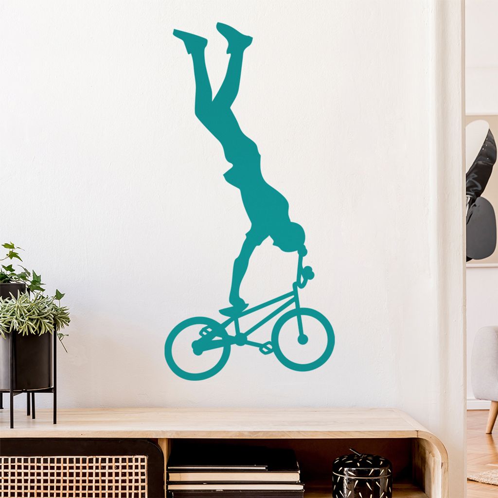 BMX Freestyle Fahrer Figur Wandtattoo Wandaufkleber Wall Sticker - Dekoration, Küche, Wohnzimmer, Schlafzimmer, Badezimmer