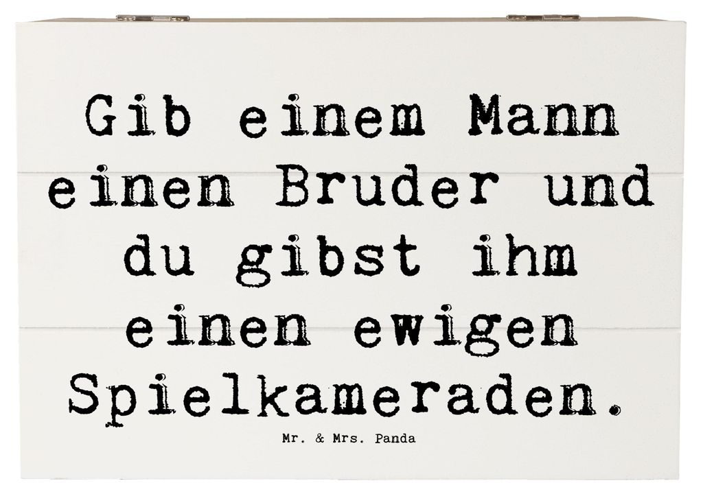 Mr. & Mrs. Panda Box Spruch Bruder Spielkamerad 22 x 15 cm - Weiß - Geschenk, Lächeln, Brüderlichkeit, fotobox, Bindung, einzigartige Designs, G...
