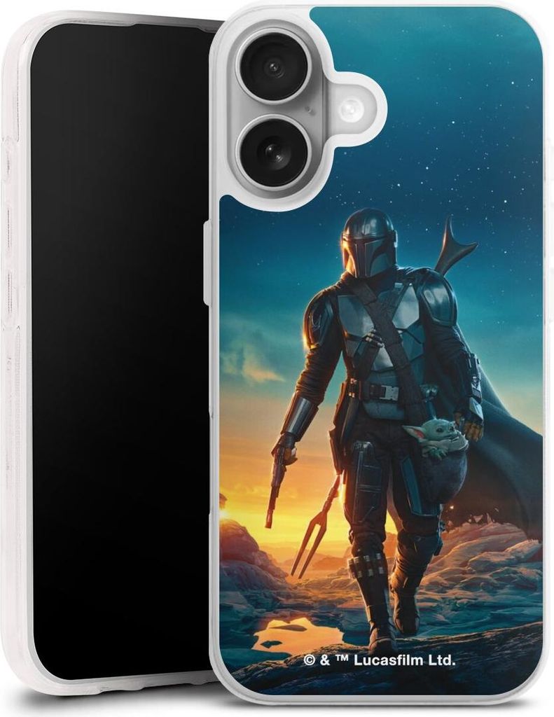 DeinDesign Handyhülle für Apple iPhone 17 Silikon Hülle Case Smartphone Schutzhülle Sonnenuntergang Star Wars The Mandalorian