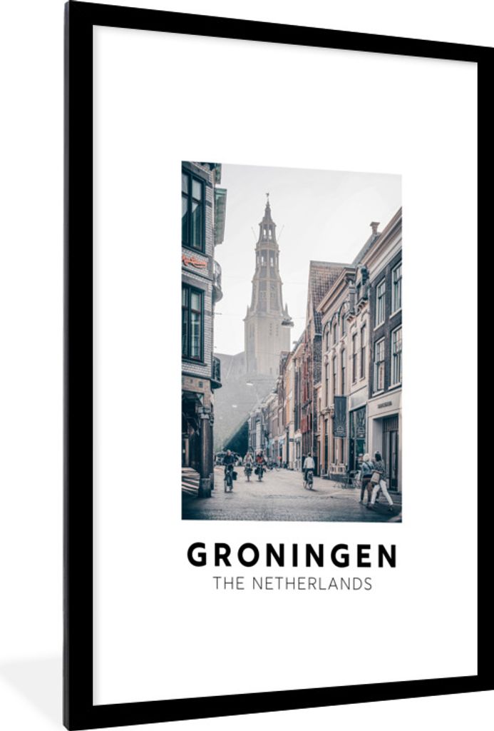 MuchoWow Gerahmtes Poster Niederlande - Groningen - Architektur 60x90 cm - Poster mit Schwarzem Bilderrahmen Wandposter Rahmen Foto Bilder - Deko...