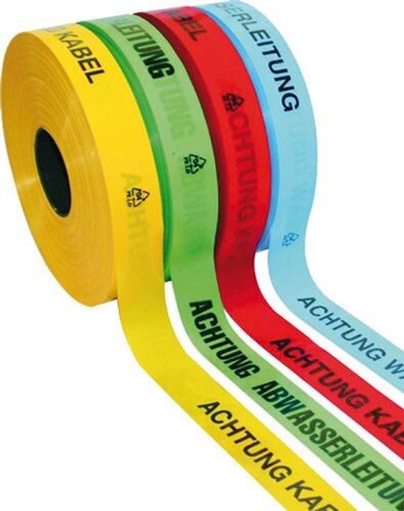 KELMAPLAST Trassenwarnband Nr. 10, grün, L: 250 m, -ACHTUNG ABWASSERLEITUNG-