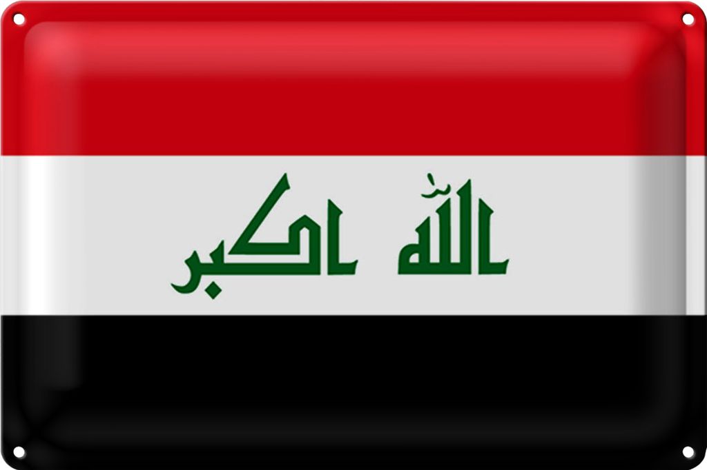 Blechschild Flagge Irak 18x12cm Flag of Iraq