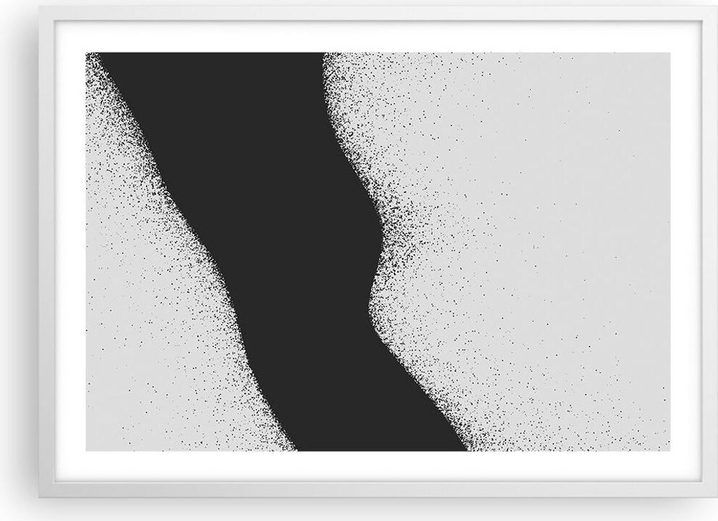 Gerahmtes Poster - Weißer Rahmen - Schwarz Staub Weiß - 70x50 cm - Wand Bild - Wanddeko - Wandbilder - Kunstposter - Wandposter - Bilderrahmen - ...