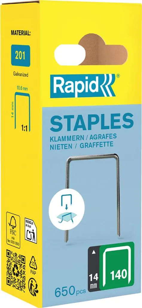 Graffette Rapid 140/14 per Tappezzeria e Design - Acciaio Professionale