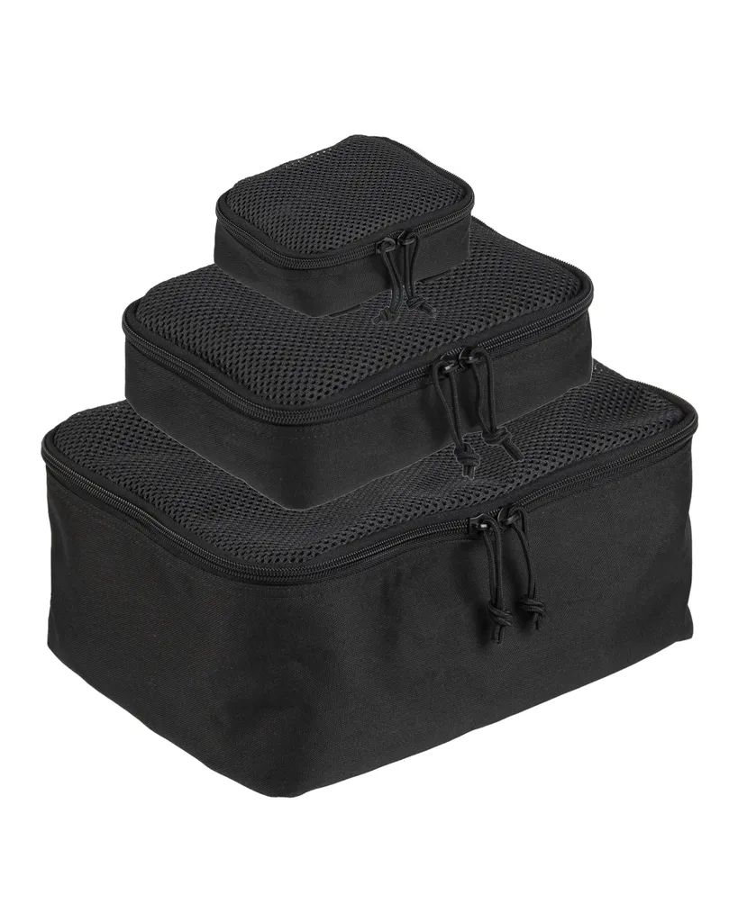 Lot de 3 sacs de rangement filet mesh noir pour bagages et sac à dos