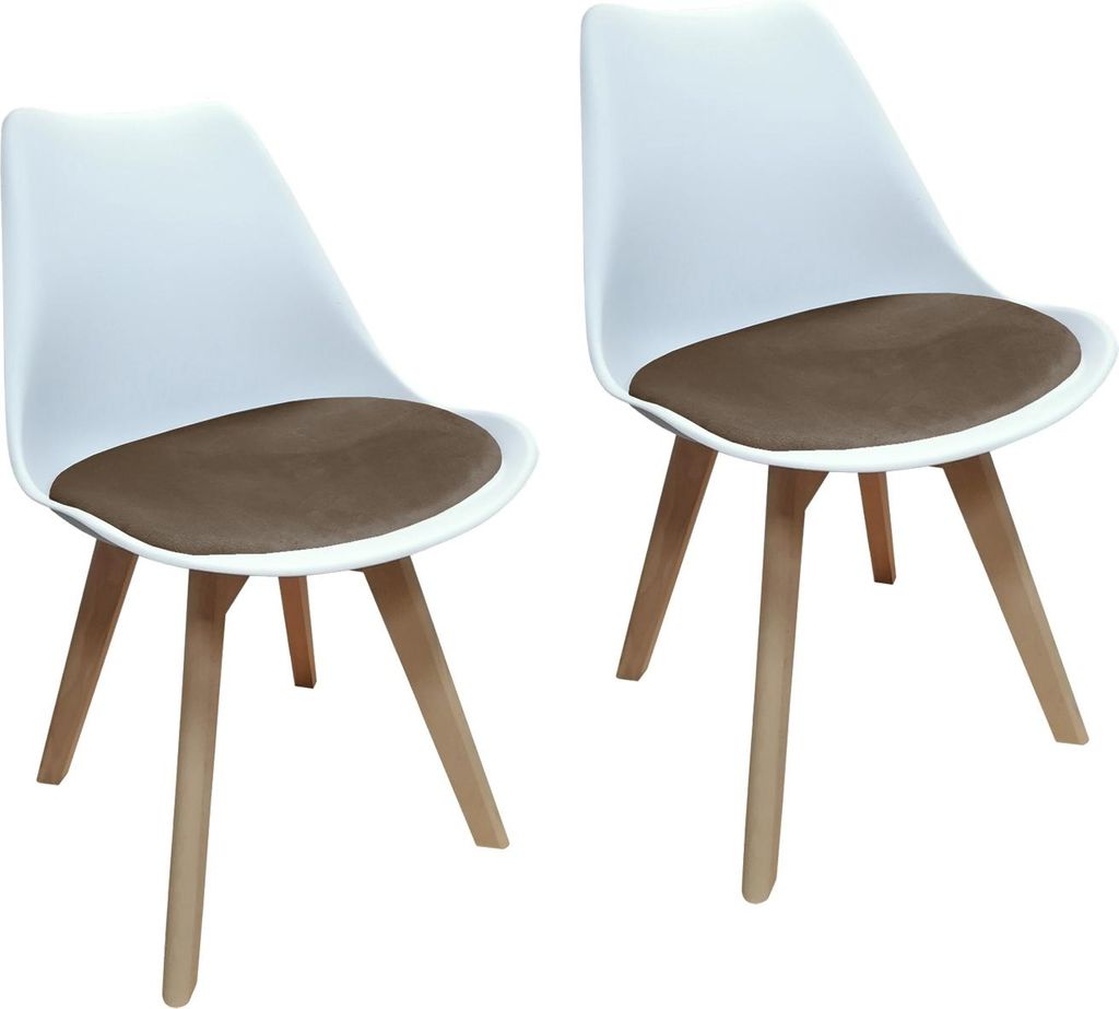 2er Set Design-Stühle mit Sitzpolster Esszimmerstühle im skandinavischen Stil