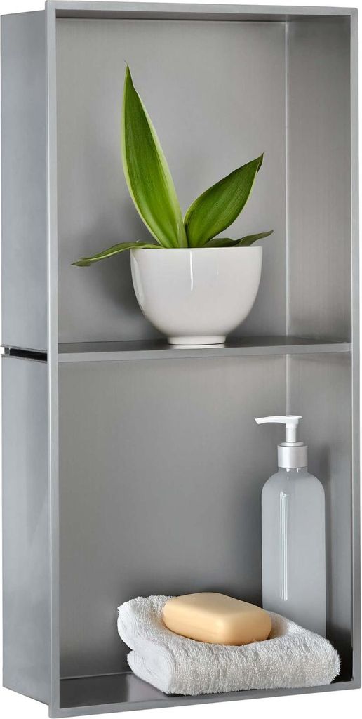 DALSYS Wandnische Edelstahl 30x60x12cm wandbündige Nische – moderne Duschnische, Keine Fliesen Erforderlich, wasserdicht für Dusche, Badezimmer...