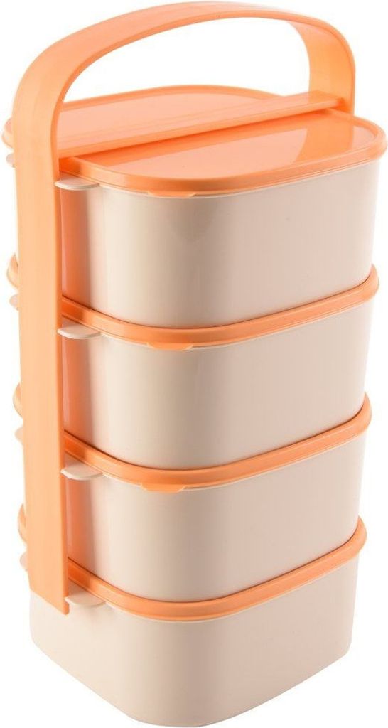 4-stöckige Lunchbox zum Transportieren von Lebensmitteln und Mittagessen