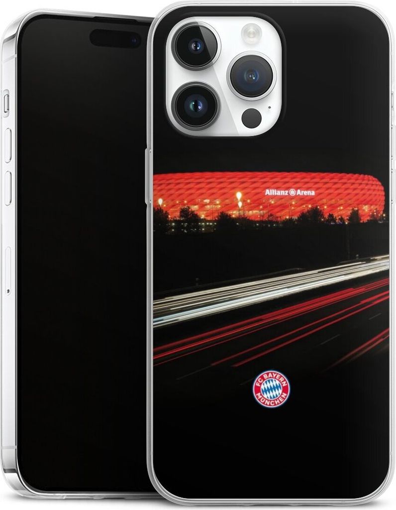 DeinDesign Slim Hülle für Apple iPhone 14 Pro Max Silikon Case Ultra Dünn Handyhülle FC Bayern München FCB Stadion